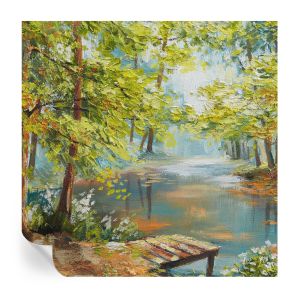 Papel de parede vinílico lago idílico 250x250 tulup