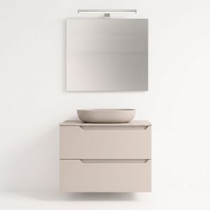 Kibath móvel banho, lavatório, espelho e LED victoria 60x45 em moka 2g susp