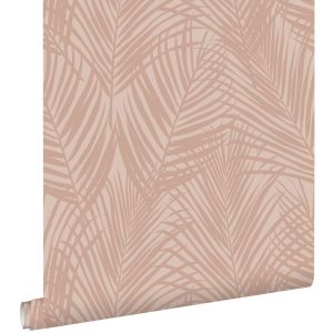 Estahome papel de parede folhas de palmeira rosa suave 53 cm x 10.05 m