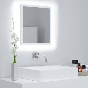 Espelho de casa de banho com LED 40x8,5x37 cm acrílico branco pt4760