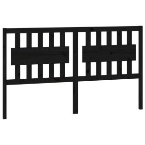 vidaXL cabecero de cama madera maciza de pino negro 165,5x4x100 cm