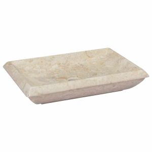 Lavatório vidaxl em mármore creme 50x35x10 cm