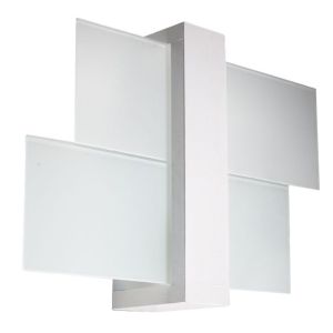 Lámpara de pared feniks 1 blanco madera/vidrio 43x30x12cm