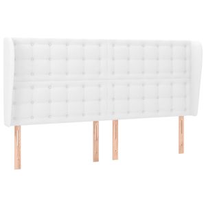 vidaXL cabecero con orejas cuero sintético blanco 183x23x118/128cm