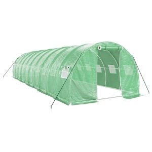 Estufa com estrutura de aço 30 m² 10x3x2 m verde