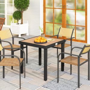 Mesa de jardim quadrada 78x78x74cm alumínio natural