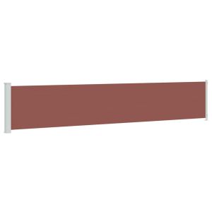 Toldo lateral retrátil para pátio 117x600 cm castanho