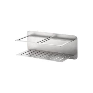 Portasapone frontal em aço inox niquelado escovado com fixação magnetica