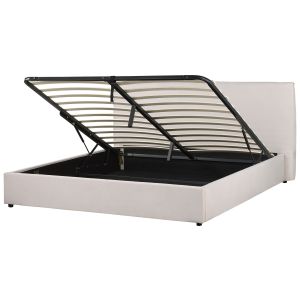 Sommier com arrumação lavaur veludo branco creme 180 x 200 cm