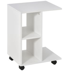 Mesa auxiliar 45x35x58 cm color blanco Homcom, casa - mesas
