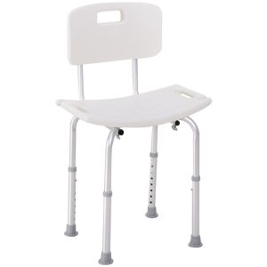 Cadeira para duche 50,6x43x71-88 cm liga de alumínio e pe color blanco