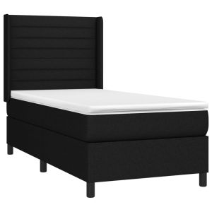 vidaXL cama box spring con colchón tela negro 90x190 cm