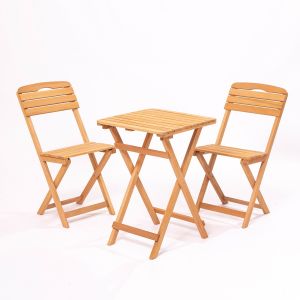Wellhome conjunto de mesa e cadeiras de jardim wellhome 60x72x60 cm