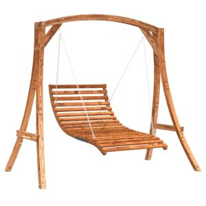 vidaXL tumbona columpio con acabado teca madera maciza abeto