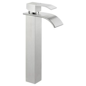 Misturador de lavabo cascata - cecipa max - aço inoxidável - escovado - alt