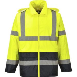 Jaqueta de chuva alta visibilidade portwest bicolor h443 - amarelo / preto