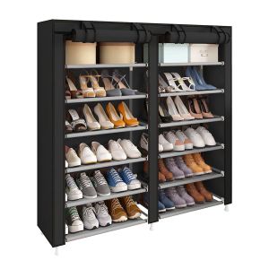 Armário para sapatos em tecido com portas nyana home 110x120x30 cm preto