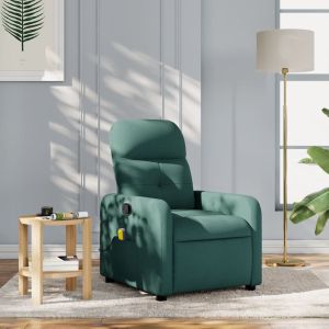 Poltrona de massagens reclinável tecido verde-escuro ewg6582