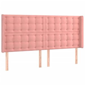 vidaXL cabecero con orejas de terciopelo rosa 203x16x118/128 cm