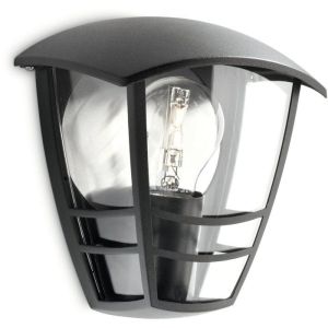 Aplique de parede exterior - philips - creek - preto - ip44 - E27