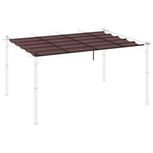 Cobertura para pérgola 3,5x2,5 m poliéster color marrón Outsunny