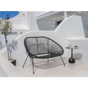 Banco de jardim acapulco ii 113 cm rattan sintético preto
