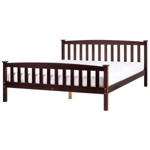 Cama madeira de pinho giverny 160 x 200 cm castanho escuro
