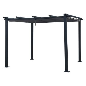 Pérgola 3 × 3m cassis cinzento - estrutura de alumínio