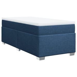 vidaXL cama box spring con colchón tela azul 80x200 cm