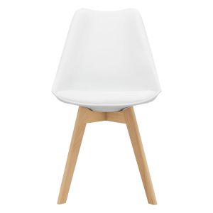 Conjunto de 6 cadeiras de jantar fläten pele sintética  82x49x54cm branco