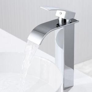 Torneira de lavabo - cromada - misturador - aço inox - design cascata - mon