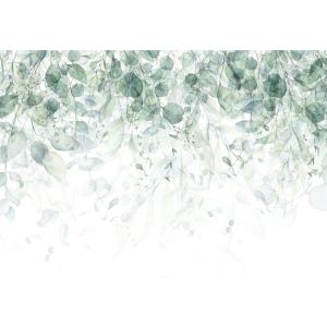 Papel de parede com folhas verdes 350x250 xxl quarto fotomural