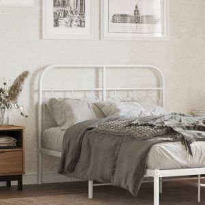 Cabeceira de cama 120 cm metal branco ptob9335