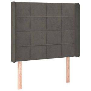 vidaXL cabecero con orejas de terciopelo gris oscuro 83x16x118/128 cm