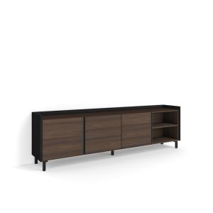 Móvel de tv, 207x35x61cm, carvalho escuro e preto rf4578