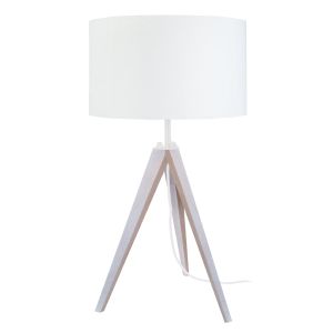 Candeeiro de mesa  madeira  idun branco  d30 cm