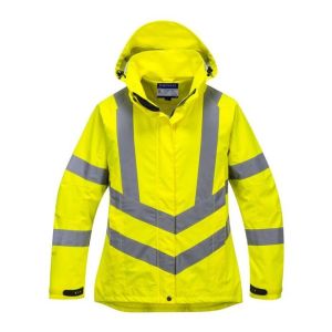 Parka feminina de alta visibilidade respirável portwest 300d - amarelo