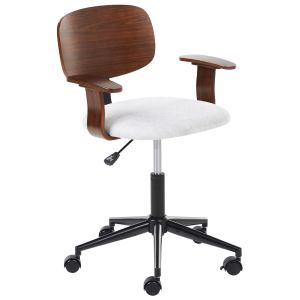 Cadeira home office gunnison linho sintético cinzento claro