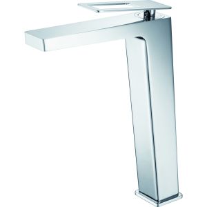 Torneira monocomando inox para lavabo alto em latão e zamac com cartucho ce