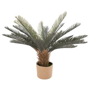 Cycas 85 - planta artificial tropical h85 cm com vaso bege