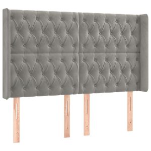 vidaXL cabecero con orejas de terciopelo gris claro 147x16x118/128 cm