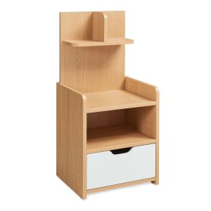 Mesa de cabeceira bordkak gaveta 75x35x30 cm Carvalho/branco [en.casa]