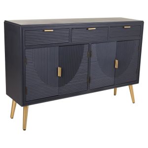 Aparador de madeira cinza escuro 121,5x34x81,5