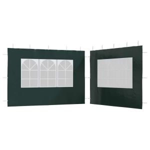 Parede lateral com janela p/ tenda de festas 2 pcs pe verde