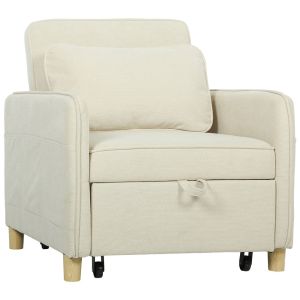 Poltrona 74x85,5x82 cm poliéster color beige Homcom, casa - sófas