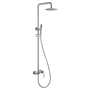 Conjunto de chuveiro monocomando cromado em aço inox anticalcário