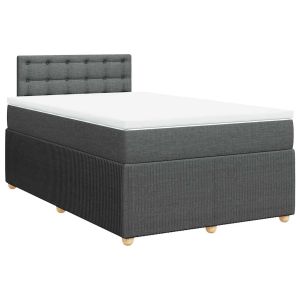 vidaXL cama box spring con colchón tela gris oscuro 120x190 cm