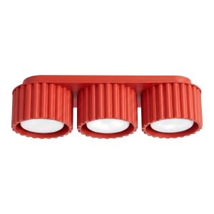 Plafons aura 3 vermelho alumínio 32.5x8x10cm
