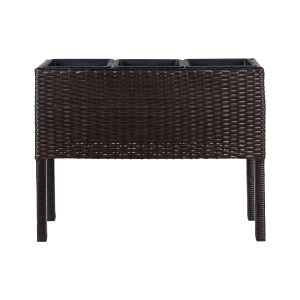 Vaso alto para plantas caragana 77 cm rattan sintético castanho escuro
