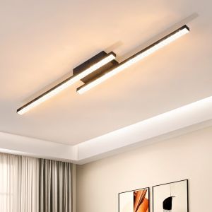 Nettlife preto LED luz de teto 12w moderna lâmpada metal cristal luz